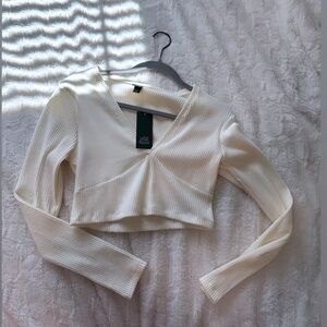 Target Brand Ribbed Cream Top NEW